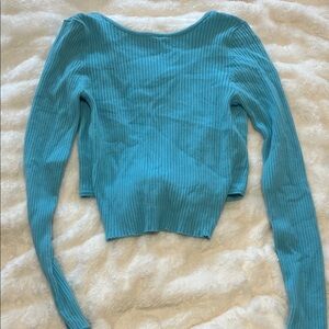NWT Sanctuary Turquoise Ribbed Long Sleeve Sweater